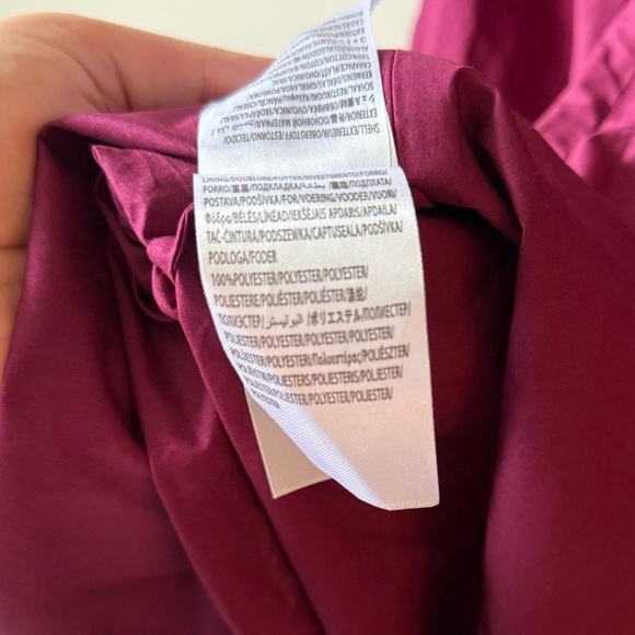 NWT Farm Rio Puff Sleeve Mini Shift Button Dress, Burgundy, M - Picture 7 of 9